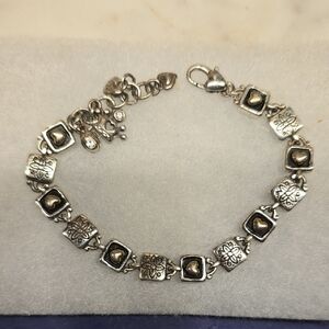 Brighton Silver and Gold Heart Bracelet 7"to 8"
